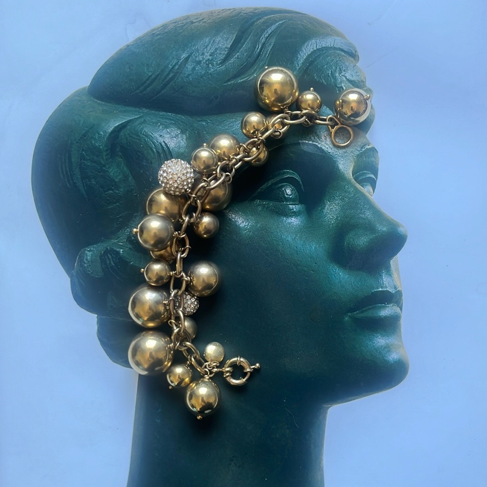 J.Crew gold/pave ball bracelet